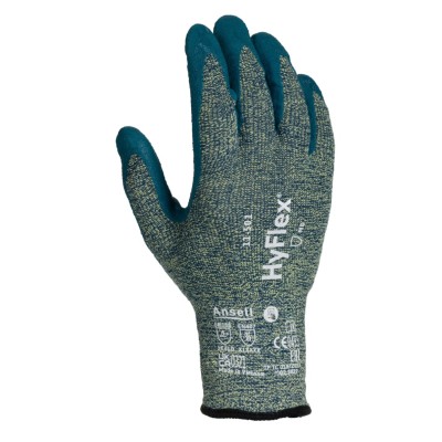 Ansell HyFlex 11-501 Grey Kevlar Work Gloves Size 9 Nitrile Foam Coating Cut Resistant Heat Resistant 11501090
