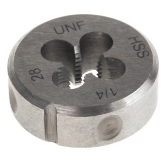 RS PRO Threading Die 1/4-28UNF, 25.4 mm Outside Diameter, 9 mm Thickness, HSS Material 668-0747