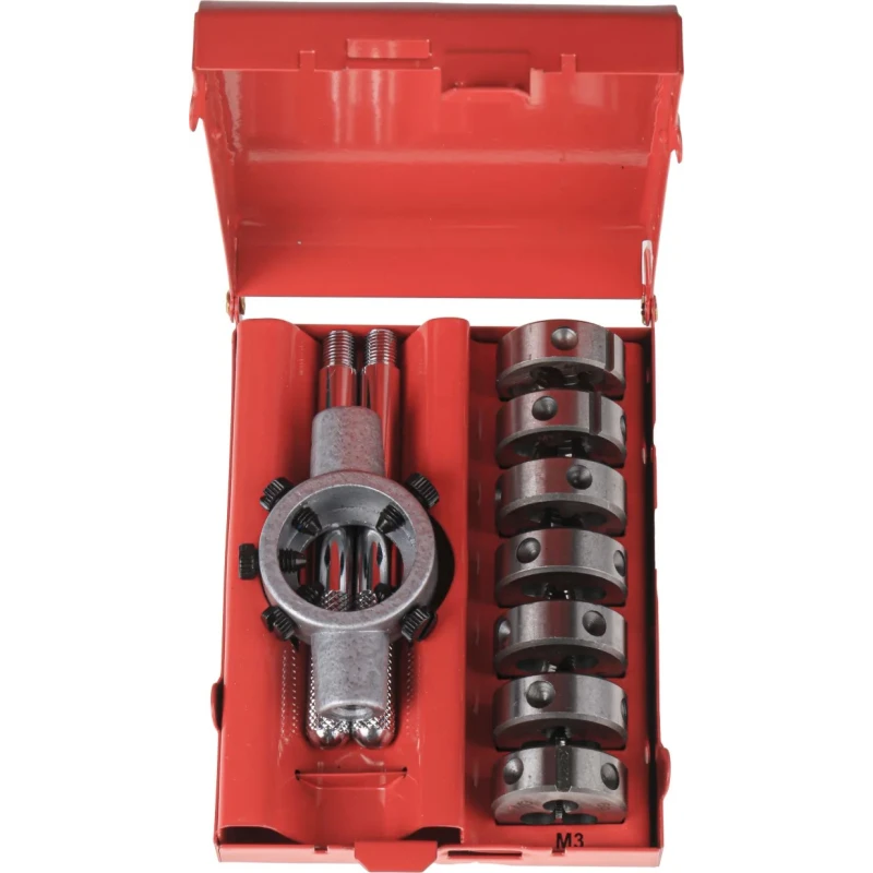 RS PRO 8-Piece High Speed Steel Die Set, M3 - M12 Threading Taps and Dies 668-0775