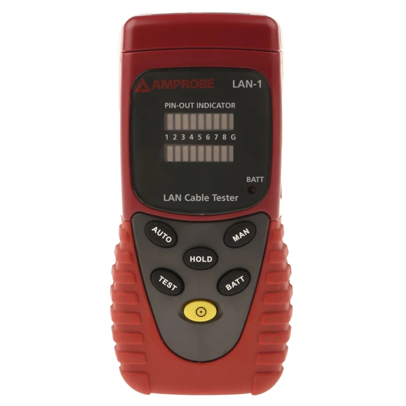 Amprobe Network Cable Tester LAN-1 with RJ45 and BNC Connectors, LED Display, Battery Powered LAN-1