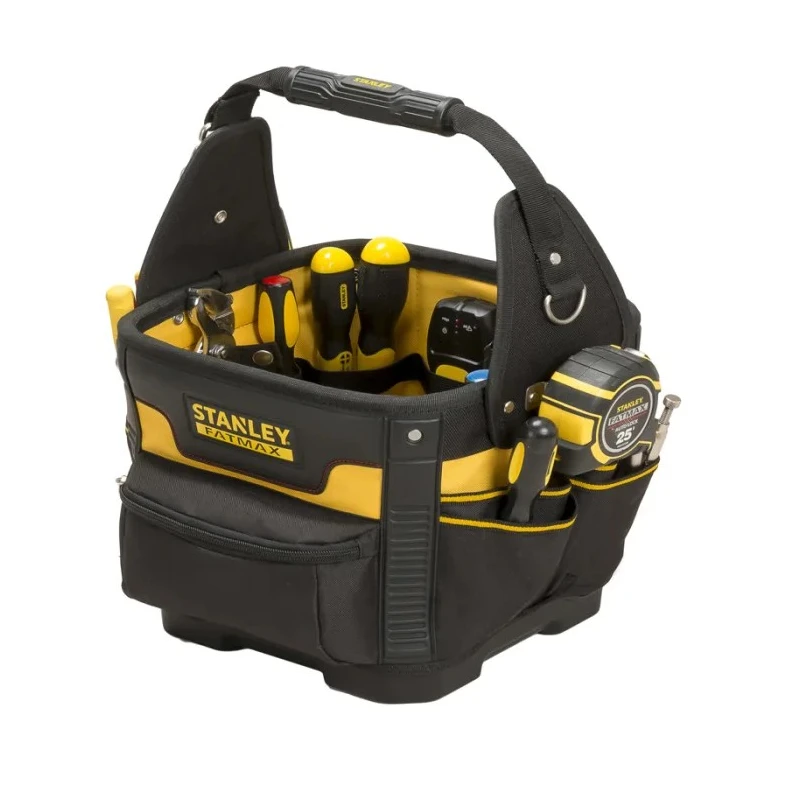 Stanley Fabric Tool Bag with Shoulder Strap, Fabric Material, 290mm Length x 260mm Width x 260mm Height, Black and 93-952