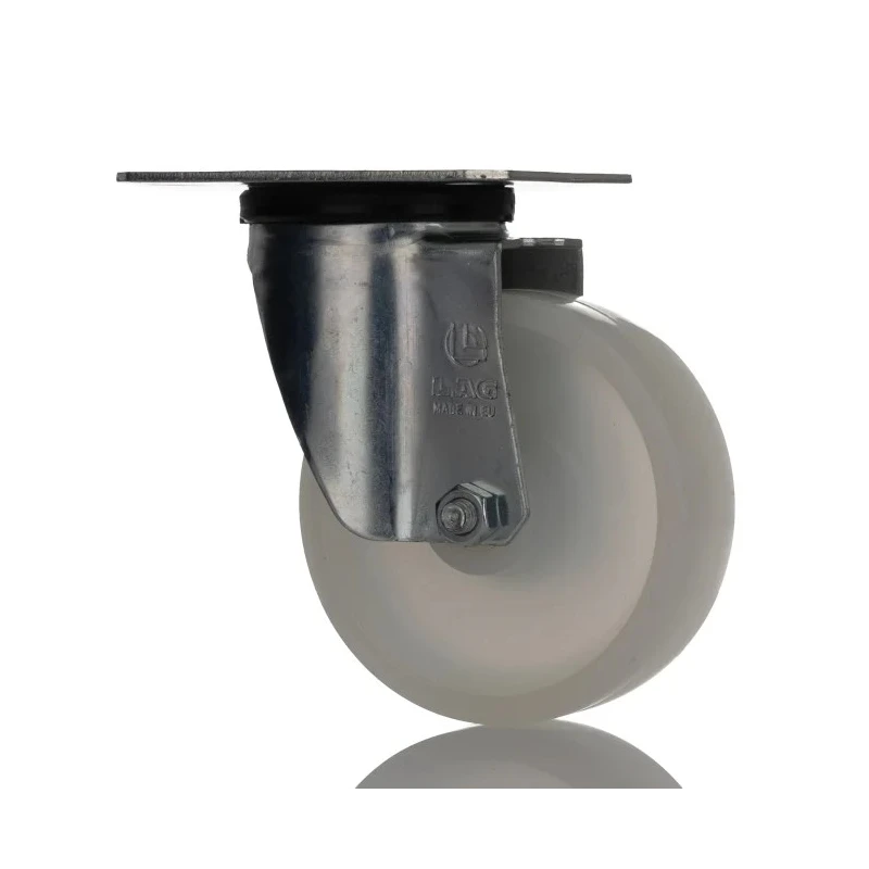 LAG Swivel Castor Wheel 100 mm Diameter, 120 kg Load Capacity, Polyamide Wheel, Galvanised Steel Frame 18765