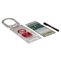ScaffTag Safety Scaffolding Tag Kit White on Green English Language with 20 Inserts 10 Holders and 2 Pens SCF01
