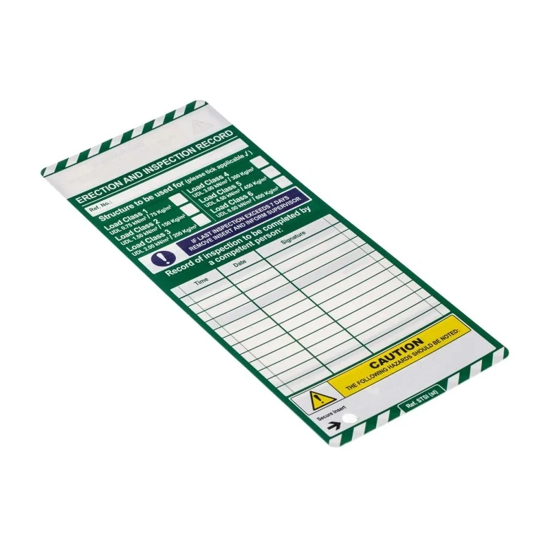 ScaffTag Safety Scaffolding Tag English Language 10 Per Pack SCF03A