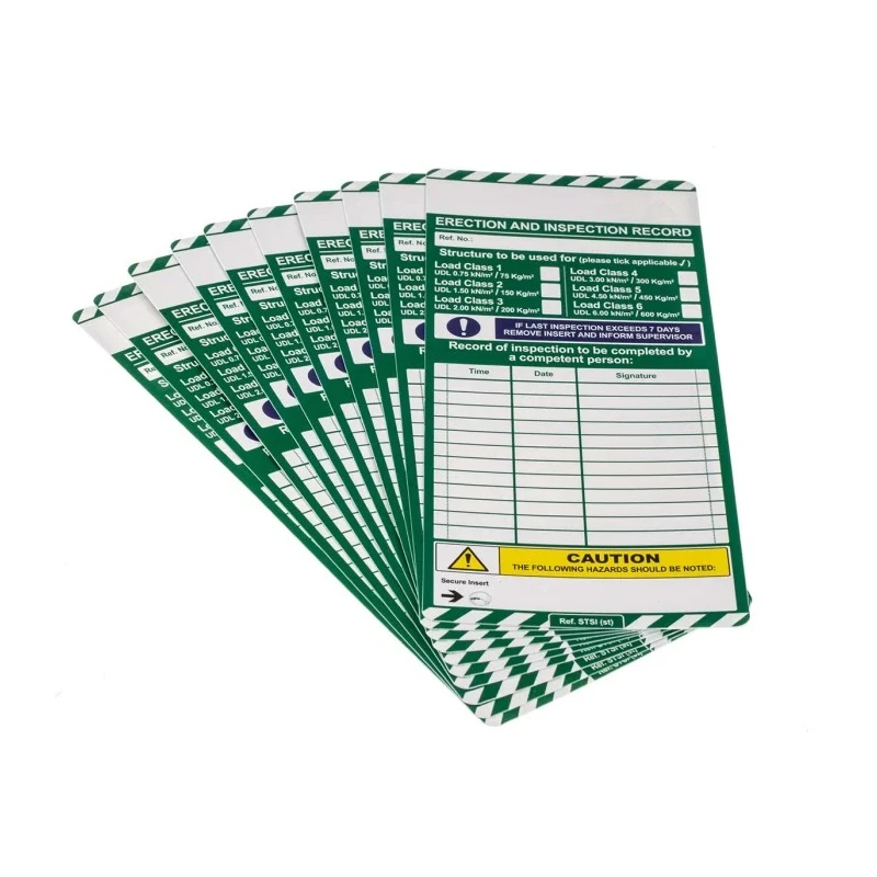 ScaffTag Safety Scaffolding Tag English Language 10 Per Pack SCF03A