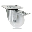 LAG Braked Swivel Castor 80 mm Wheel Diameter 120 kg Load Capacity Polyamide Wheel Galvanised Steel Frame 18762 FR
