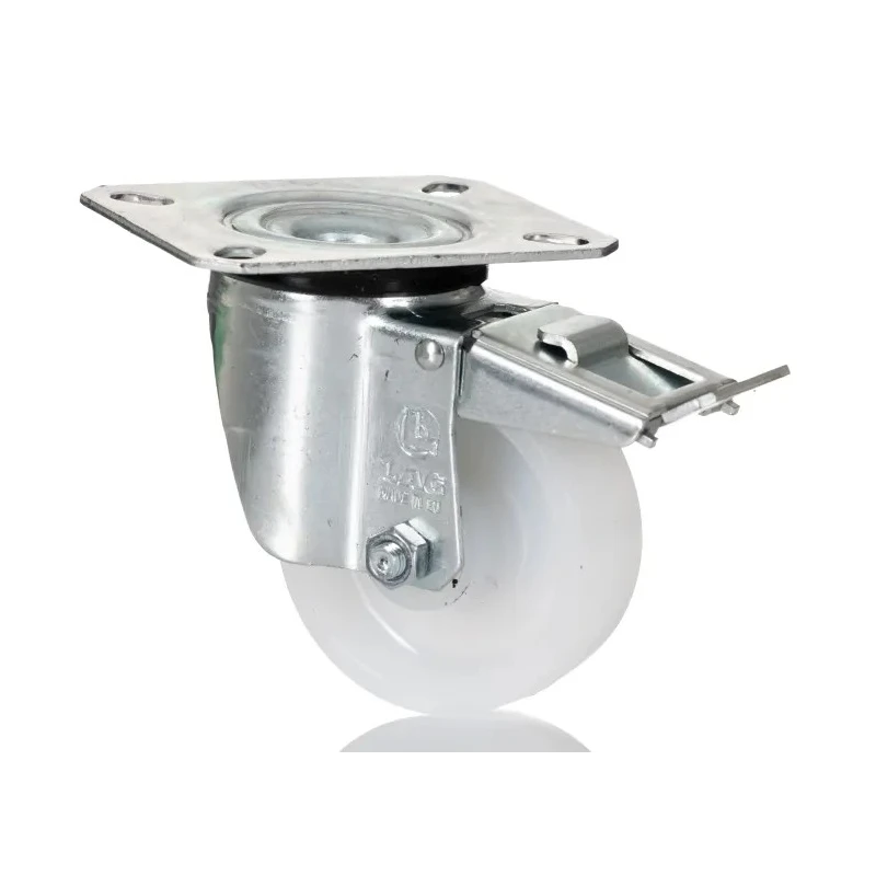 LAG Braked Swivel Castor 80 mm Wheel Diameter 120 kg Load Capacity Polyamide Wheel Galvanised Steel Frame 18762 FR