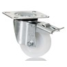 LAG Braked Swivel Castor 80 mm Wheel Diameter 120 kg Load Capacity Polyamide Wheel Galvanised Steel Frame 18762 FR