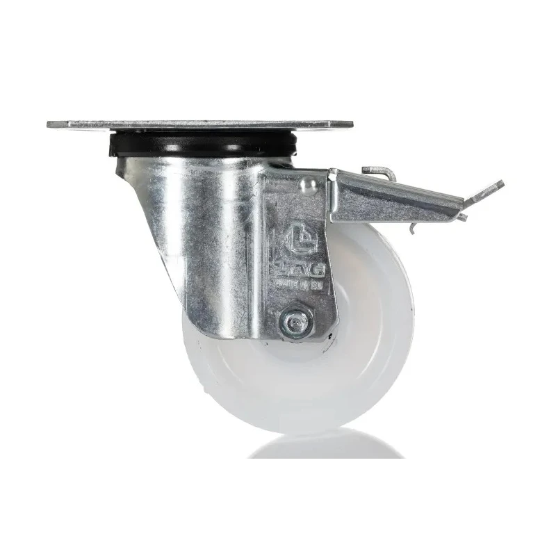 LAG Braked Swivel Castor 80 mm Wheel Diameter 120 kg Load Capacity Polyamide Wheel Galvanised Steel Frame 18762 FR