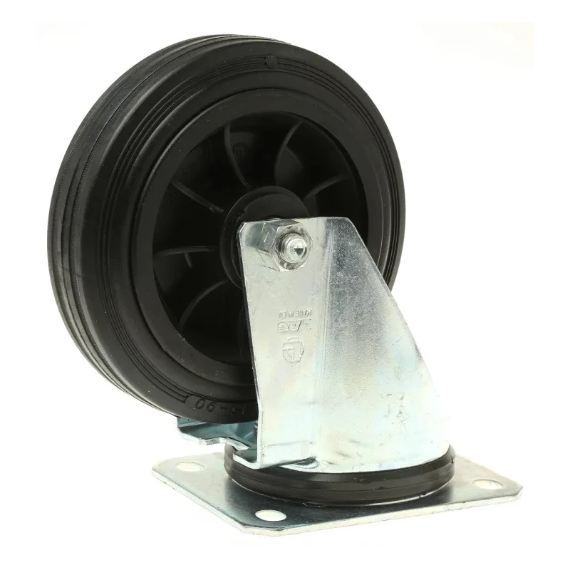 LAG Swivel Castor 135 kg Load Capacity 160 mm Rubber Wheel with Galvanised Steel Frame 13928
