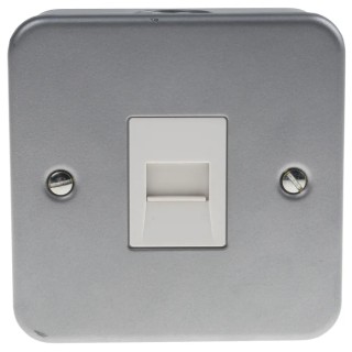 RS PRO White Telephone Socket Mild Steel Housing 21mm Depth 668-3682
