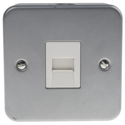 RS PRO White Telephone Socket Mild Steel Housing 21mm Depth 668-3682