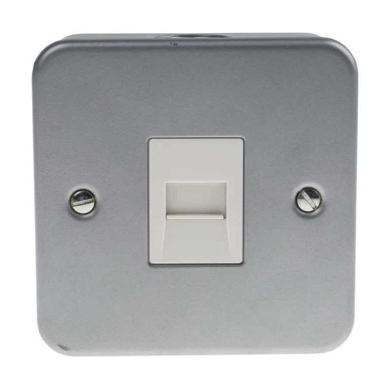 RS PRO White Telephone Socket Mild Steel Housing 21mm Depth 668-3682