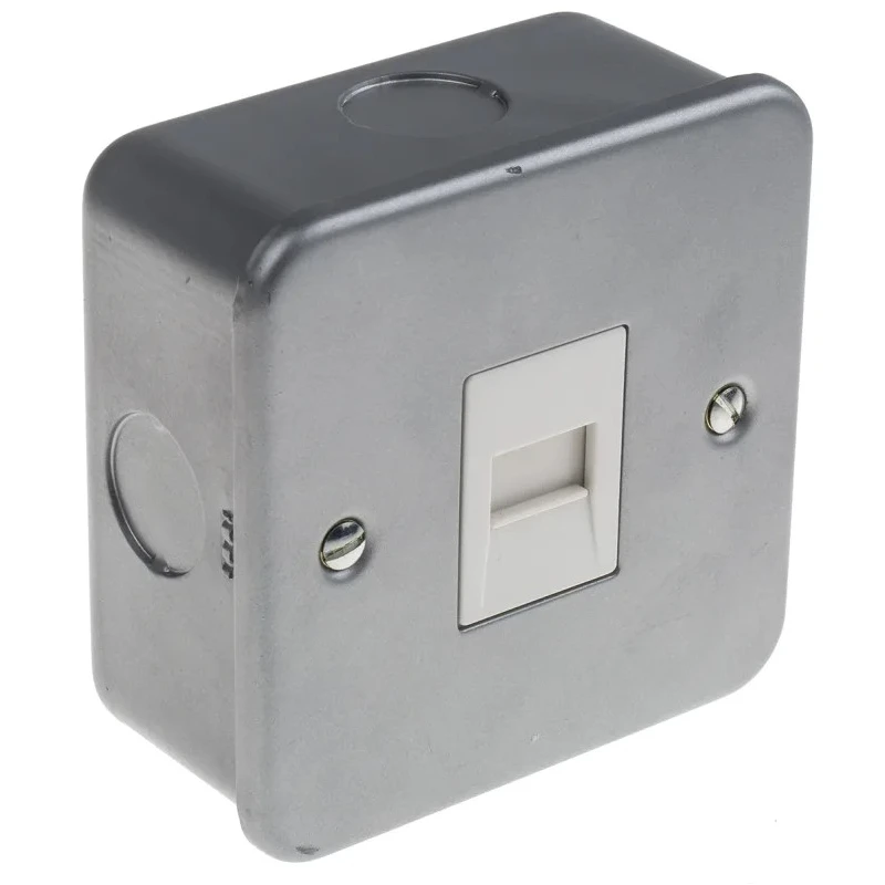 RS PRO White Telephone Socket Mild Steel Housing 21mm Depth 668-3682