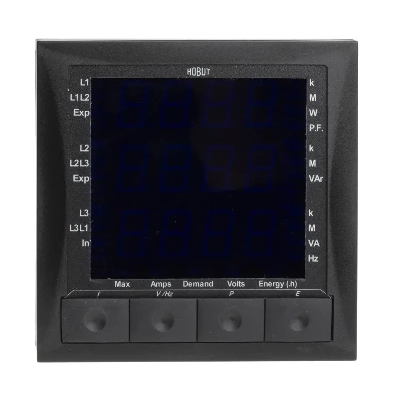 HOBUT LED Digital Panel Multifunction Meter for Current, Voltage, Frequency, Power, 96mm x 96mm M850-MP1