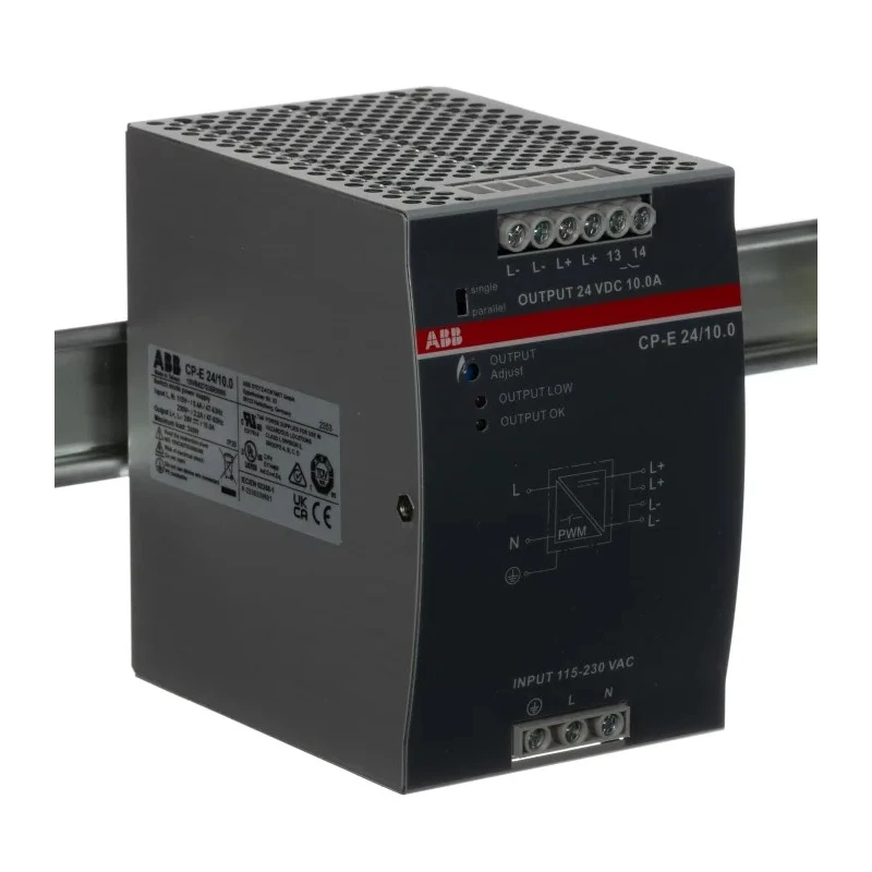 ABB CPE Switched Mode DIN Rail Power Supply AC/DC Input 230V, 24V DC Output, 10 A, 240 W 1SVR427035R0000 CP-E 24/10.0