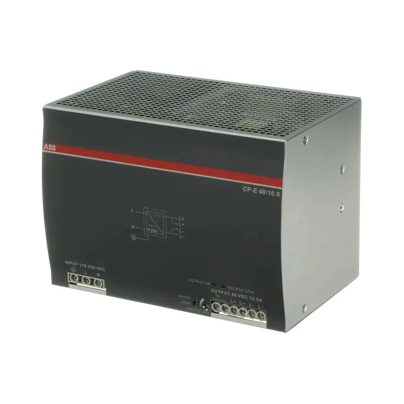 ABB CPE Switched Mode DIN Rail Power Supply 1-Phase AC/DC Input 115-230V DC Output 48V 10A 480W 1SVR427035R2000 CP-E 48/10.0