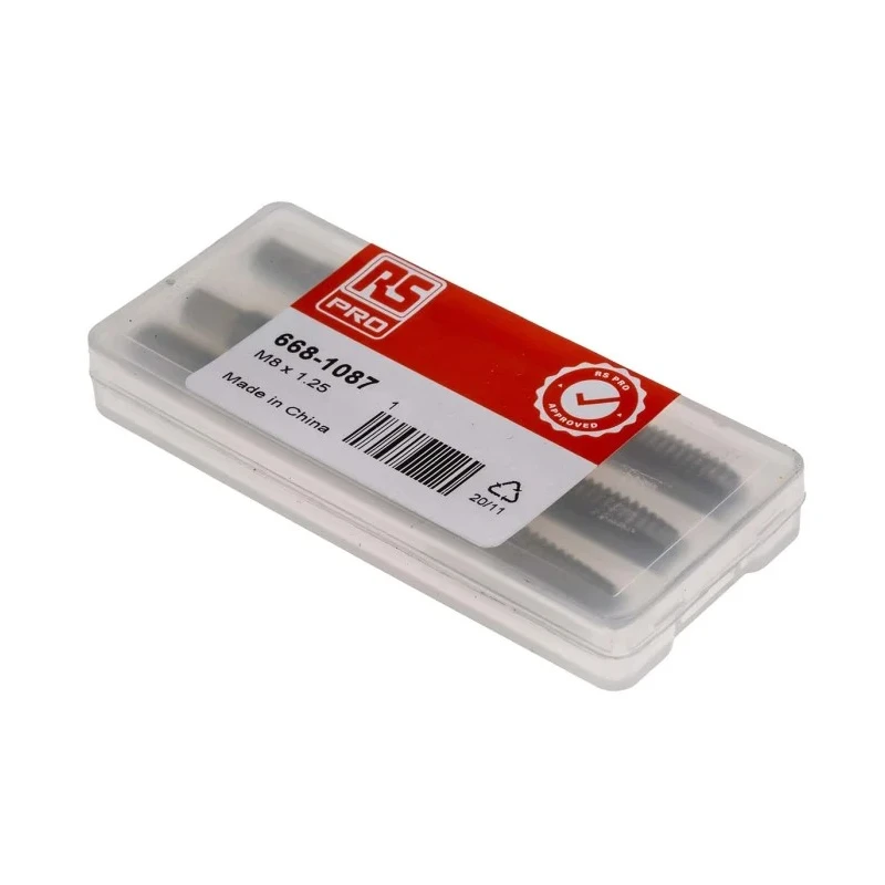 RS PRO Threading Tap Set, M8 Left Hand Thread, Metric Standard, HSS Material, Hand Tap, 3 Piece 668-1087