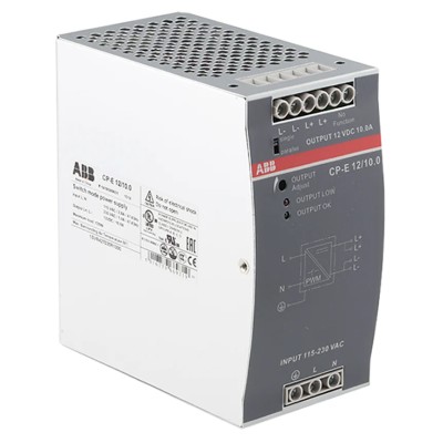 ABB CPE Switched Mode DIN Rail Power Supply 230V AC/DC Input 12V DC, 10 A Output, 120 W 1SVR427035R1000 CP-E 12/10.0