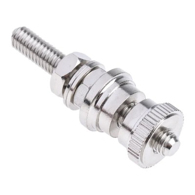 RS PRO Silver 30A Binding Post with Brass Contacts Nickel Plated 5 mm Hole Diameter 668-4590