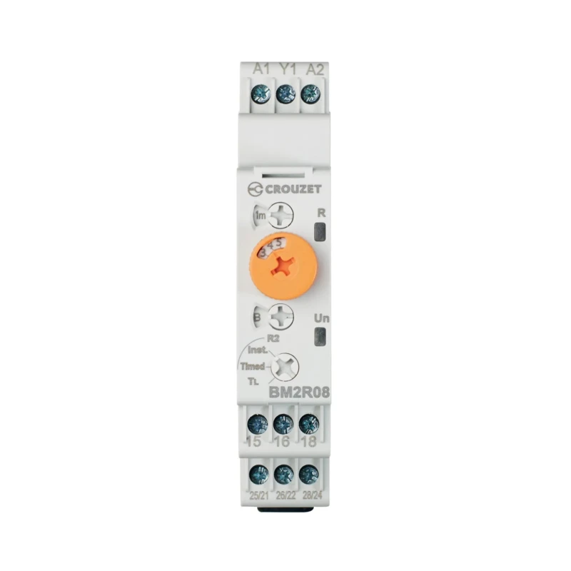 Crouzet Syr-Line Series DIN Rail Timer Relay 2-Contact 12 to 240 V AC/DC Multifunction BM2R08MV1