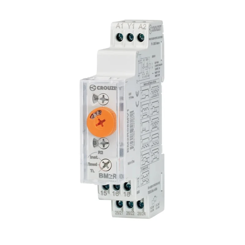 Crouzet Syr-Line Series DIN Rail Timer Relay 2-Contact 12 to 240 V AC/DC Multifunction BM2R08MV1