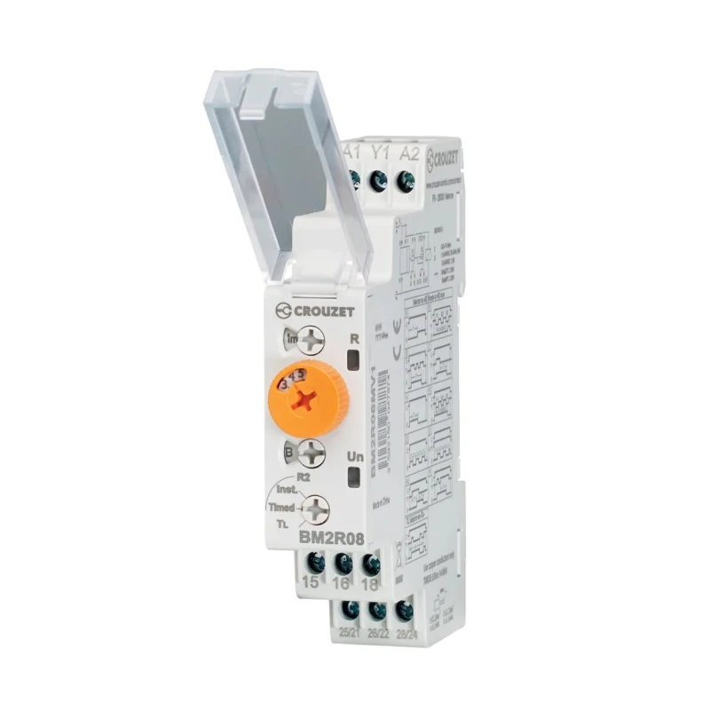 Crouzet Syr-Line Series DIN Rail Timer Relay 2-Contact 12 to 240 V AC/DC Multifunction BM2R08MV1