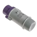 Scame IEC309 IP44 Purple Cable Mount 3P Straight Industrial Power Connector 16A 20-25V 230.1604