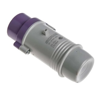 Scame IEC309 IP44 Purple Cable Mount 3P Straight Industrial Power Connector 16A 20-25V 230.1604