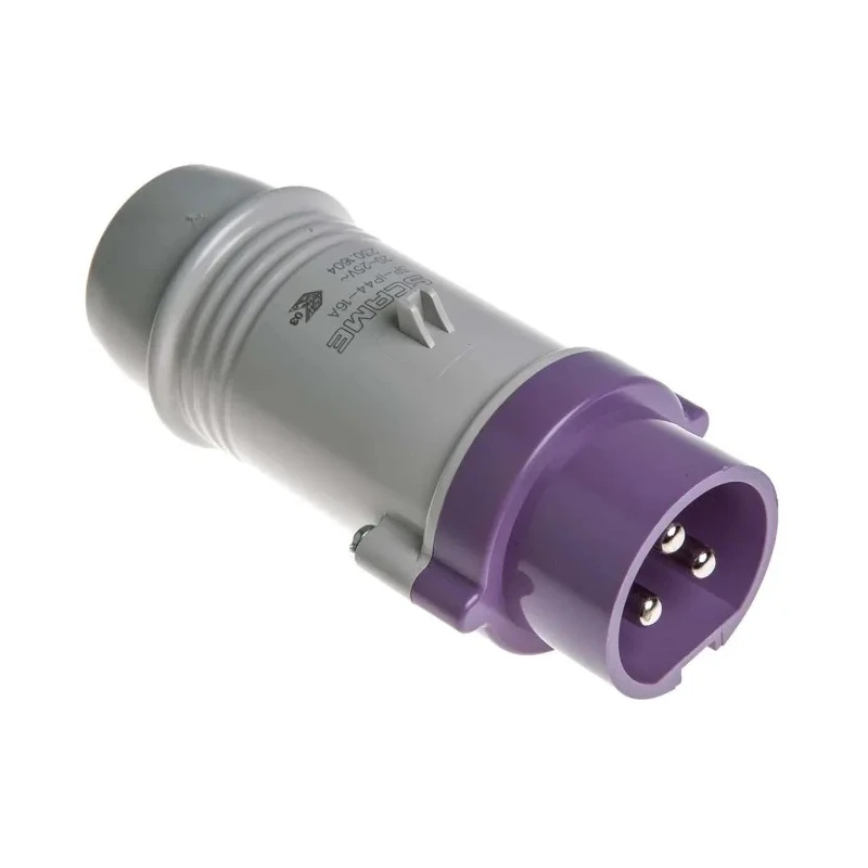 Scame IEC309 IP44 Purple Cable Mount 3P Straight Industrial Power Connector 16A 20-25V 230.1604