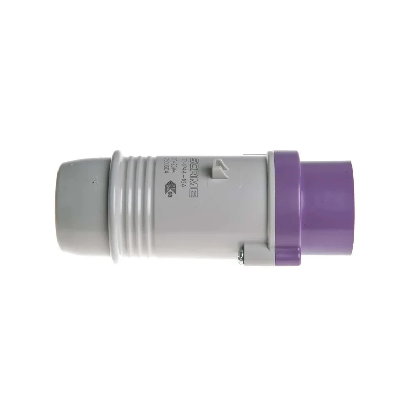 Scame IEC309 IP44 Purple Cable Mount 3P Straight Industrial Power Connector 16A 20-25V 230.1604