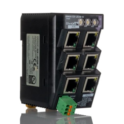 Omron EtherCAT Junction Slave Series DIN Rail Network Hub 6 RJ45 Ports 24 V dc GXJC06H