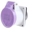 Scame 16A 25V IP44 Purple Panel Mount Industrial Power Connector 2 Pole IEC309 IP44