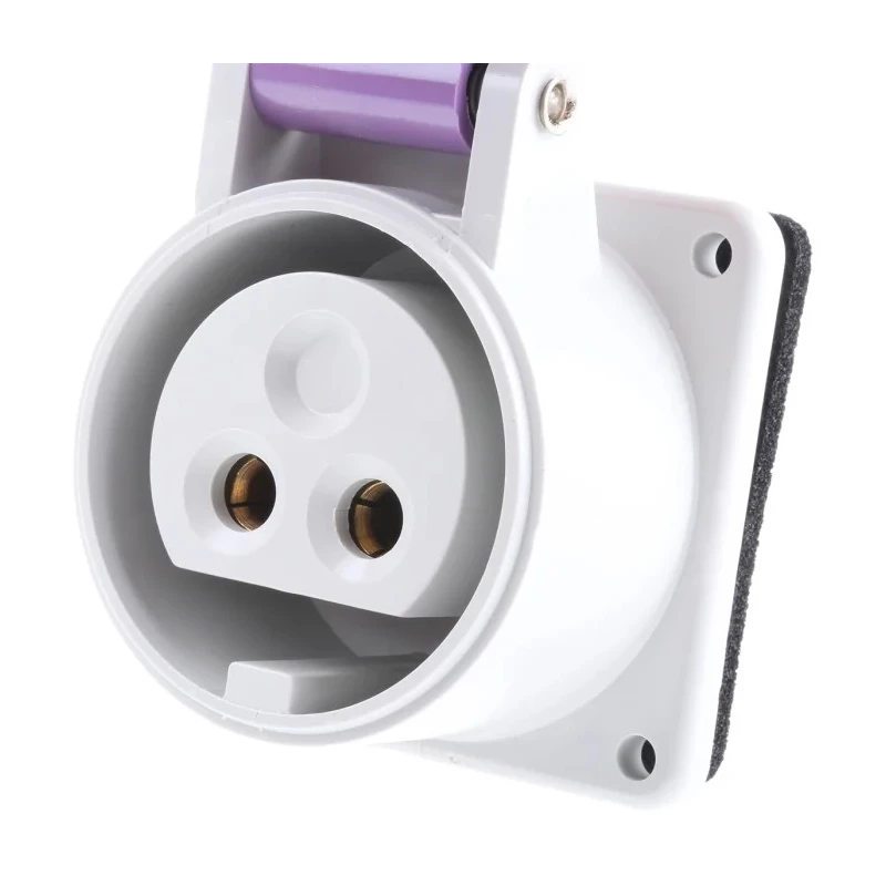 Scame 16A 25V IP44 Purple Panel Mount Industrial Power Connector 2 Pole IEC309 IP44