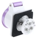 Scame 16A 25V IP44 Purple Panel Mount Industrial Power Connector 2 Pole IEC309 IP44