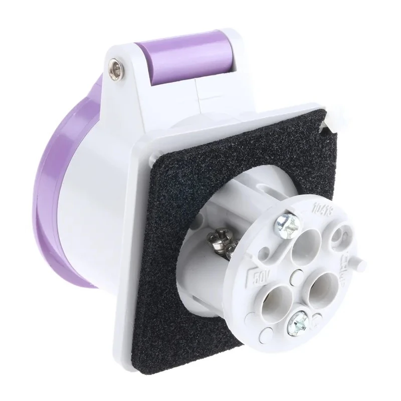 Scame 16A 25V IP44 Purple Panel Mount Industrial Power Connector 2 Pole IEC309 IP44