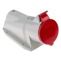Scame Red Industrial Wall Mount Power Connector 32A 415V IP44 Angled Socket 3P+N+PE IP44 