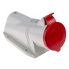 Scame Red Industrial Wall Mount Power Connector 32A 415V IP44 Angled Socket 3P+N+PE IP44