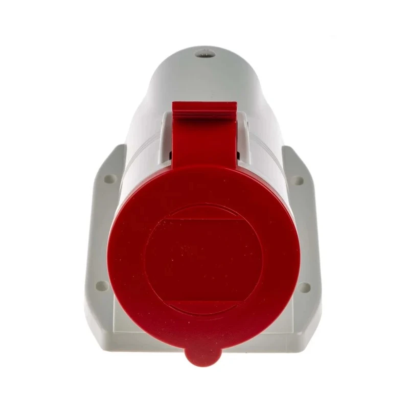 Scame Red Industrial Wall Mount Power Connector 32A 415V IP44 Angled Socket 3P+N+PE IP44 