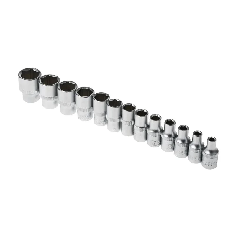RS PRO 14-Piece 1/4 in Shallow Socket Set Chrome Vanadium Steel Square Drive 668-5789
