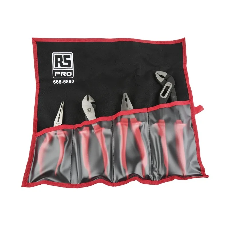RS PRO 4-Piece 250mm Chrome Vanadium Steel Plier Set 4 Pieces 250 mm handles 668-5880