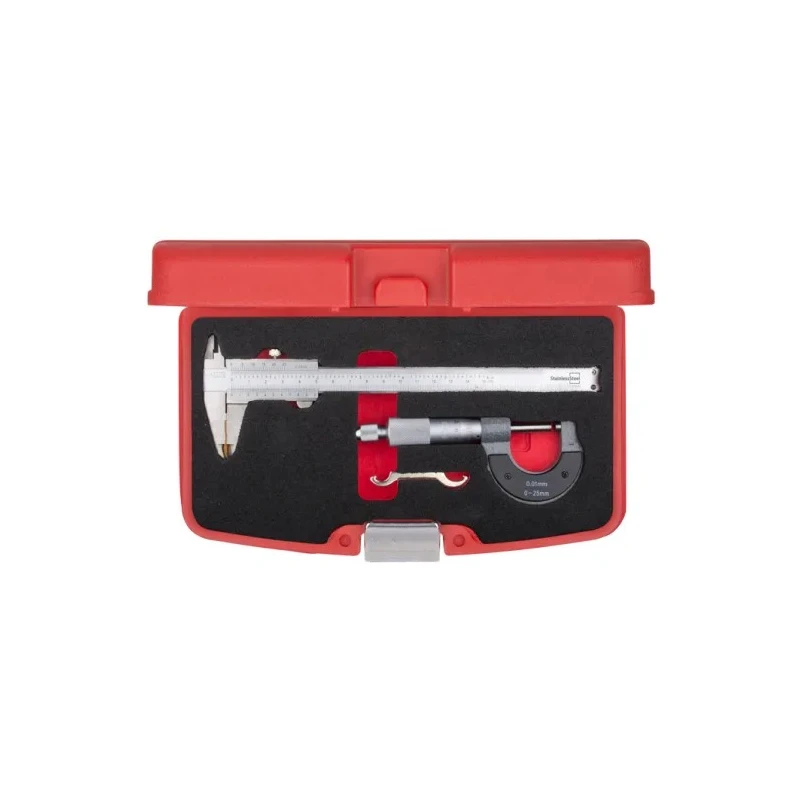 RS PRO Imperial, Metric Measuring Set Vernier Caliper and Micrometer Stainless Steel 150mm, 25mm 136-3413