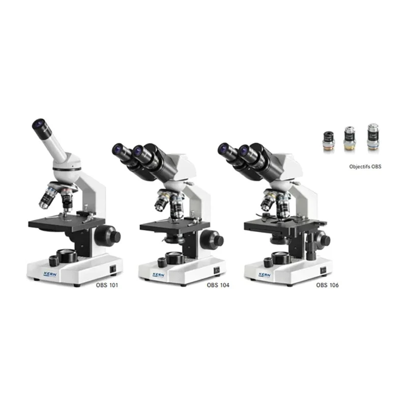 Kern Compound Microscope with 4X, 10X, 40X Magnification, LED Illuminated, Battery Operated OBS 106