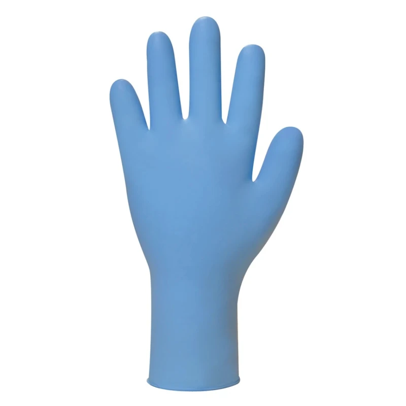 Polyco Healthline Blue Nitrile Powder-Free Disposable Gloves, Food Safe, Finite PF Series, 240mm Length FN100/02