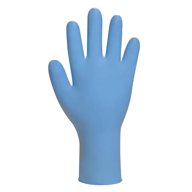 Polyco Healthline Blue Nitrile Powder-Free Disposable Gloves, Food Safe, Finite PF Series, 240mm Length FN100/02