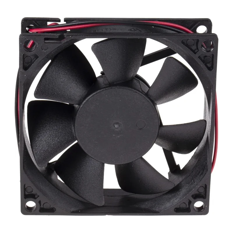 RS PRO Axial Fan, 12V DC, 68 m³/h Air Flow, 2.9W, 250mA, 3100 RPM, Sleeve Bearing, 80x80x25 mm 668-8839