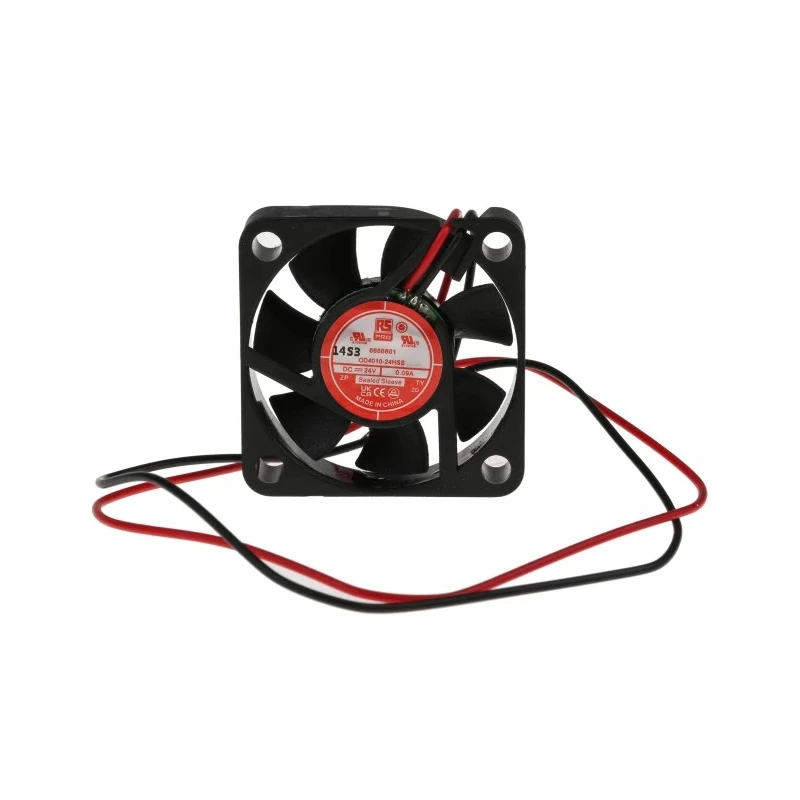 RS PRO 24V DC Axial Fan 11.4 m³/h Air Flow 1.4 W Power 90 mA Current 40 mm x 40 mm x 10 mm 668-8801