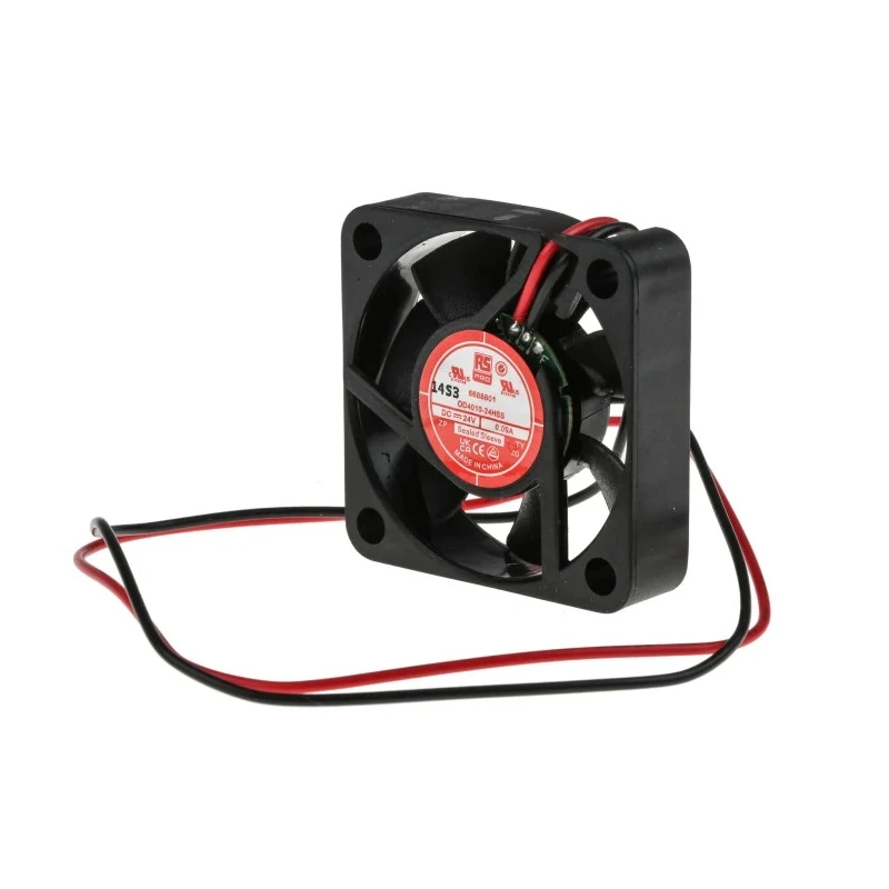 RS PRO 24V DC Axial Fan 11.4 m³/h Air Flow 1.4 W Power 90 mA Current 40 mm x 40 mm x 10 mm 668-8801