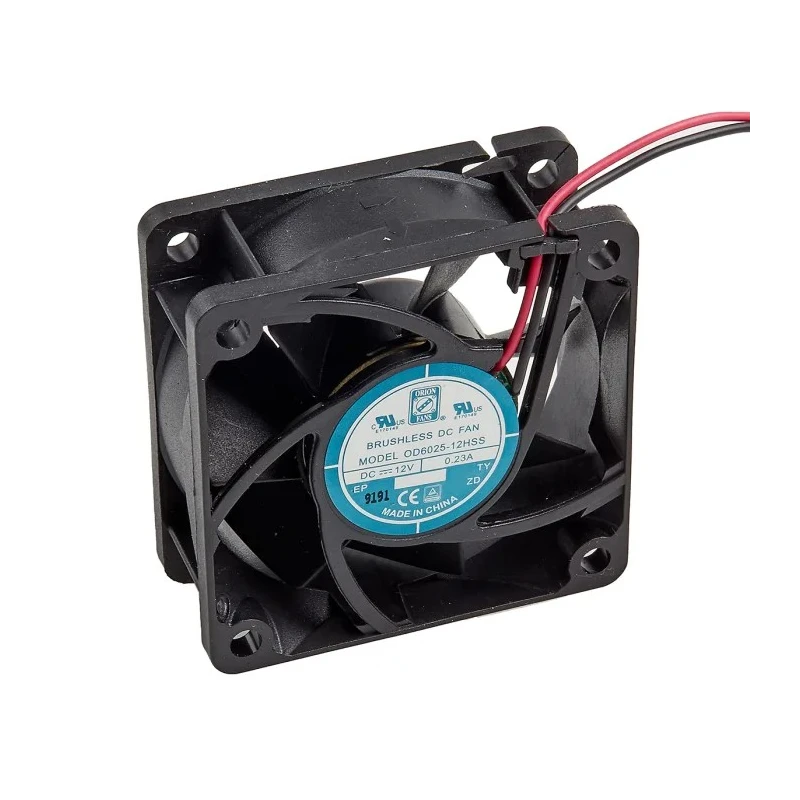 RS PRO Axial Fan, 12V DC, 2.8 W, 230 mA, 39.1 m³/h, 60 mm x 60 mm x 25 mm Sleeve Bearing 4500 RPM 668-8827