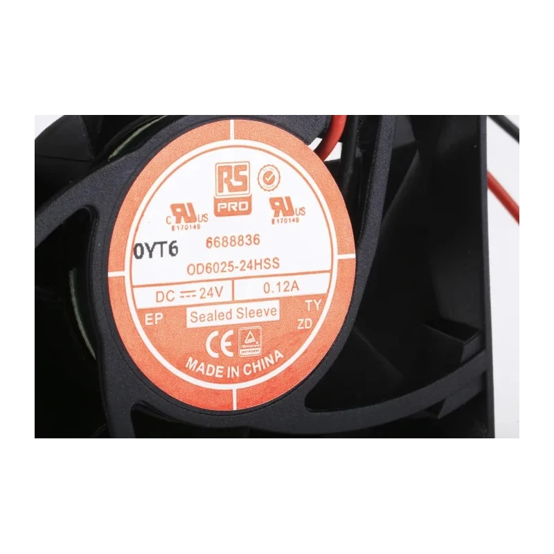 RS PRO Axial Fan 24V DC 3.6W 120mA 60 mm x 60 mm x 25 mm Sleeve Bearing 4500 RPM RS PRO 668-8836